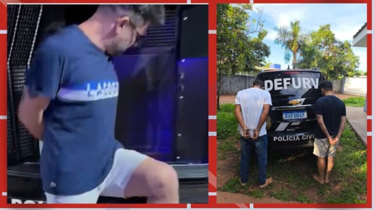 Left panel: man in a blue t-shirt and white shorts with his hands behind his back on a dimly lit stage area.