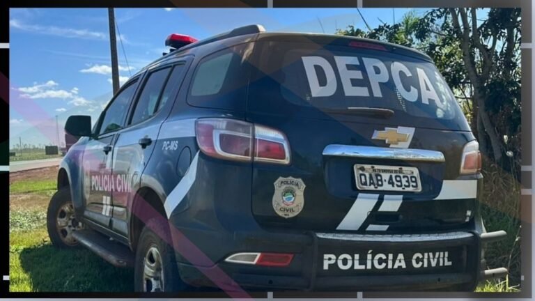 Brazilian Polícia Civil SUV with DECPA lettering parked on grass, rear and side visible.
