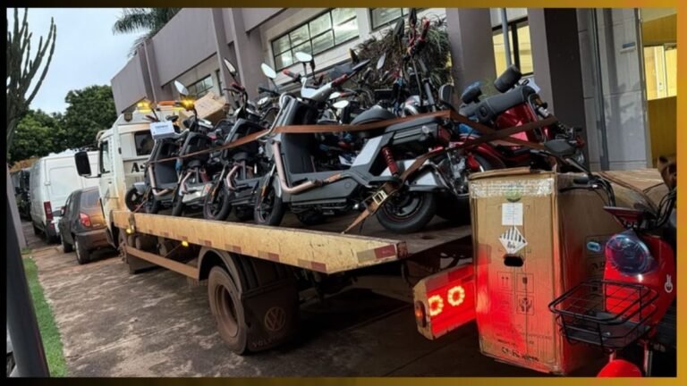 PF prende cinco pessoas por descaminho em Dourados e realiza apreensão de 32 motos elétricas