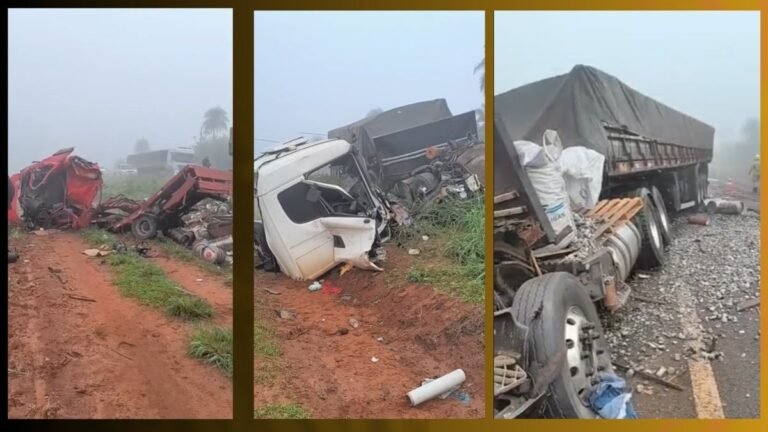 Acidente entre caminhão e carreta deixa uma vítima fatal e outra ferida em Itaporã