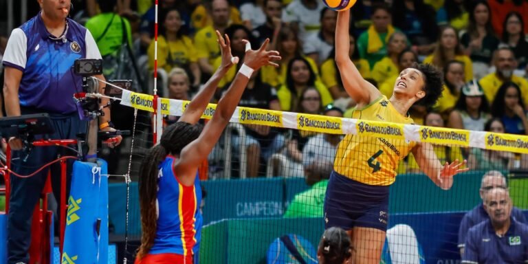 Brasil conquista terceira vitória e assume liderança no Sul-Americano feminino de vôlei