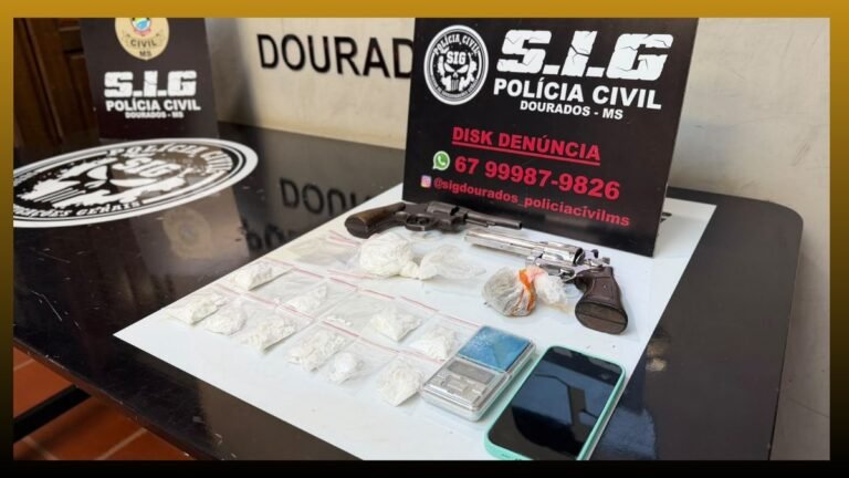 Terra Roxa – Polícia Civil prende homem por tráfico de drogas e posse de armas de fogo em Dourados